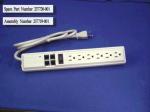 External power strip with surge protection – Has six receptacles (For 120V use in USA)